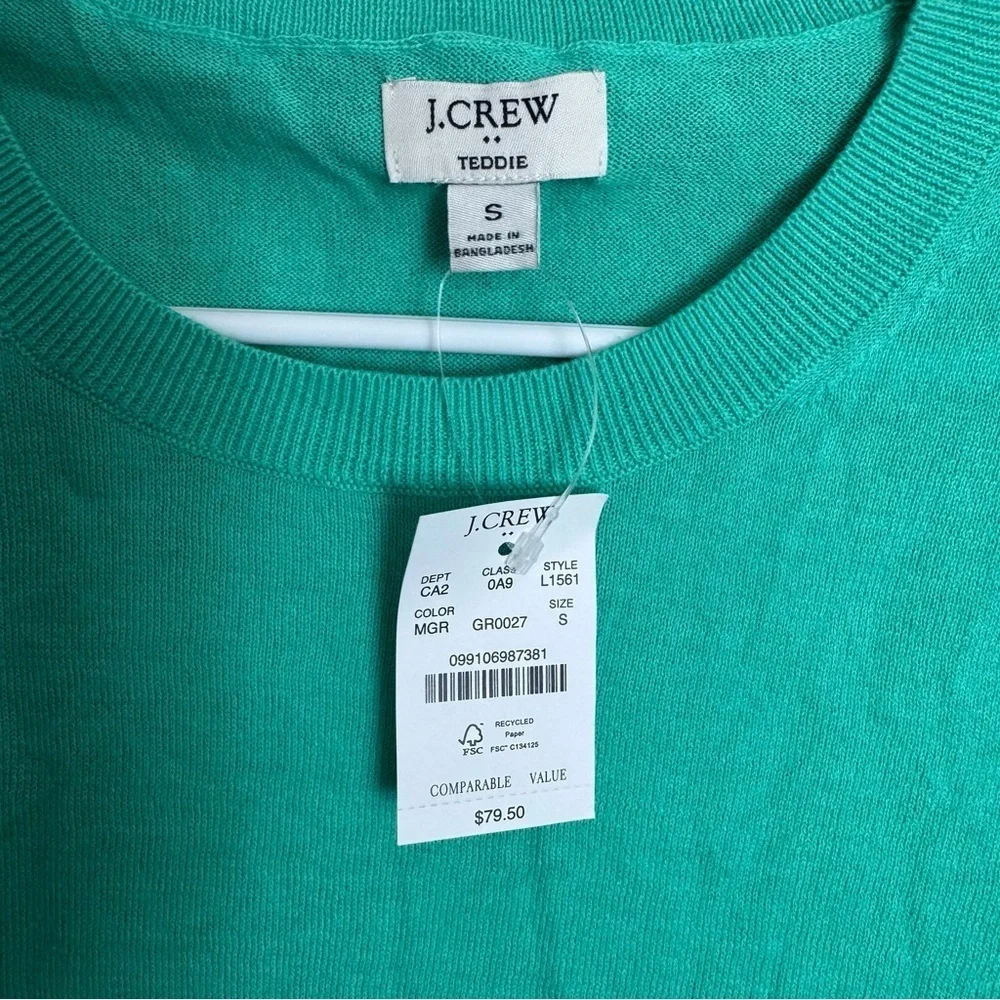 J. Crew Vibrant Teal Crewneck Sweater Size Small